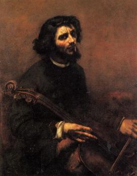 古斯塔夫 庫爾貝 The Cellist, Self Portrait